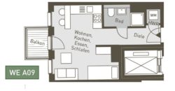 Апартаменты в Берлине, Германия, 28.11 м2