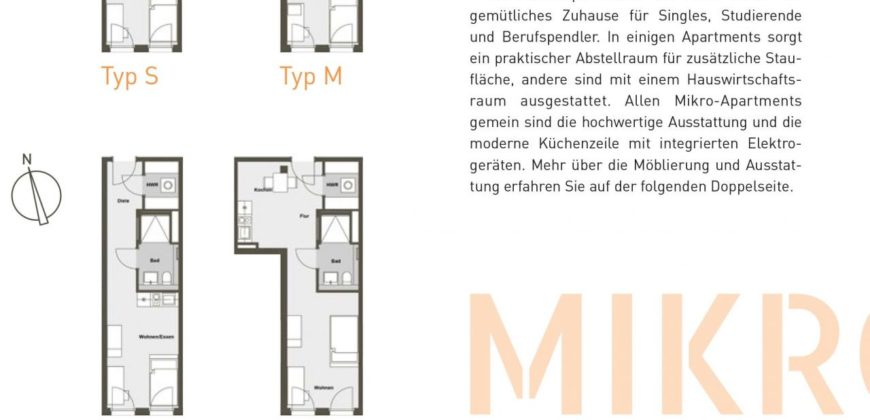Апартаменты в Берлине, Германия, 29.19 м2