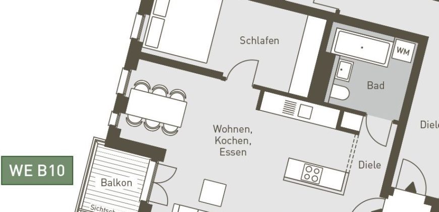 Апартаменты в Берлине, Германия, 54.07 м2