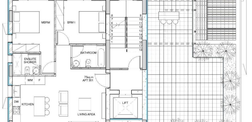 Апартаменты в Пафосе, Кипр, 75 м2
