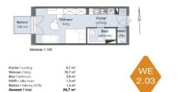 Квартира Берлин, Германия, 29.7 м2