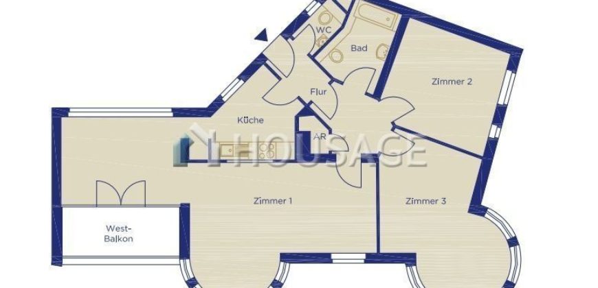 Квартира в Берлине, Германия, 88 м2