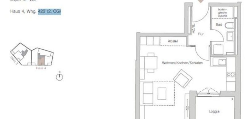 Квартира в Мюнхене, Германия, 34.34 м2