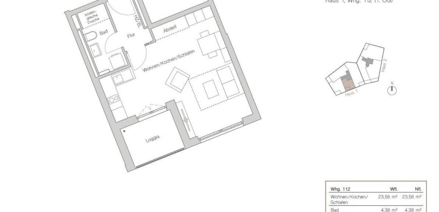 Квартира в Мюнхене, Германия, 34.53 м2