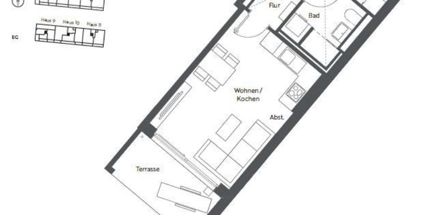 Квартира в Мюнхене, Германия, 43.51 м2
