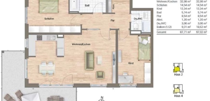 Квартира в Мюнхене, Германия, 85.5 м2