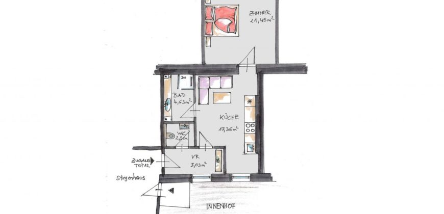 Квартира в Вене, Австрия, 51.38 м2